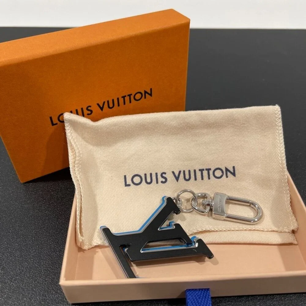 Louis Vuitton Bag Charm/Key Chain Bijoux Sac Optic Black Blue Silver (JB1255)